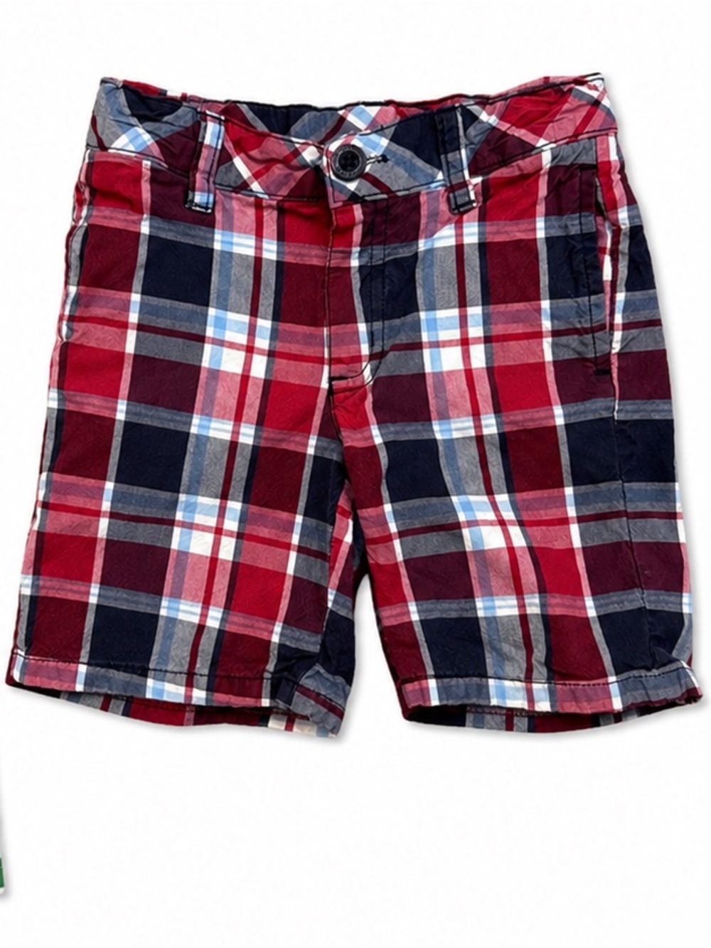 Janie and Jack Boys 2T Red Blue Plaid Cotton Chino Shorts Preppy Classic